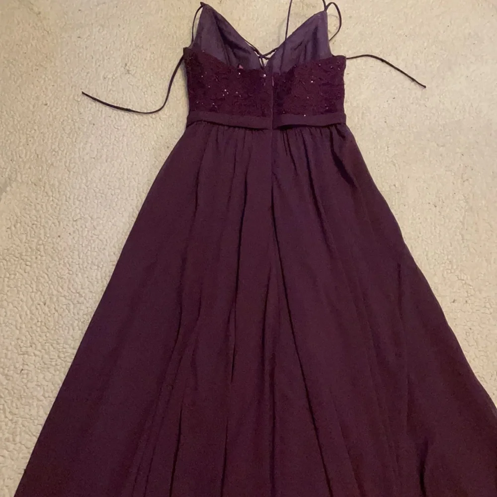 Mori Lee Madeline Gardner Bridesmaid #146 Dress Eggplant Prom - Picture 7 of 11